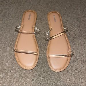 Old Navy Clear Strap Flat Sandals with Padded Footbed - Women’s US 11